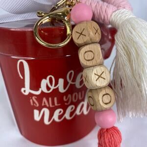Red Love Mug & Keychain Gift Set - Love Is All You Need Valentines Day Gift NEW